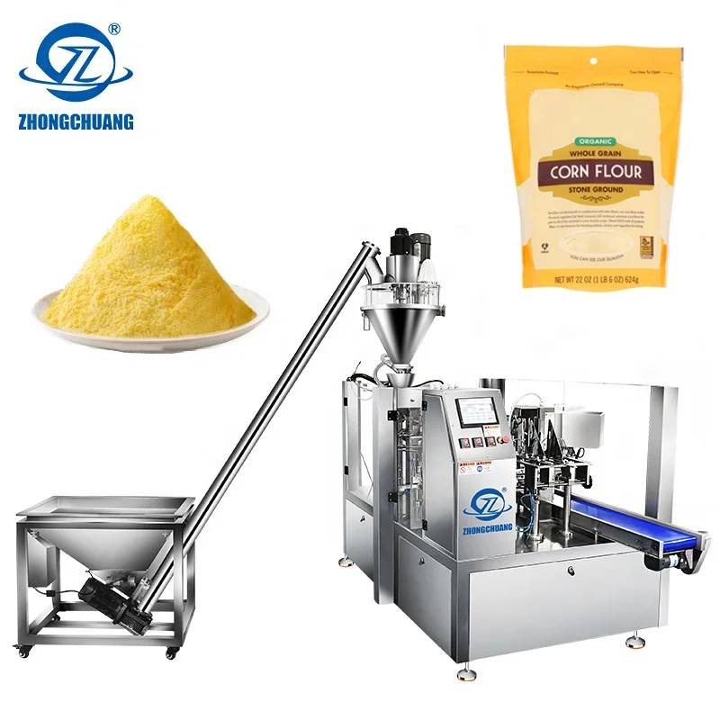 500g 1KG Doypack Packing Machines Masala Powder Standing Pouch Pack Machinery Corn Oat Maize Flour Packaging Machine
