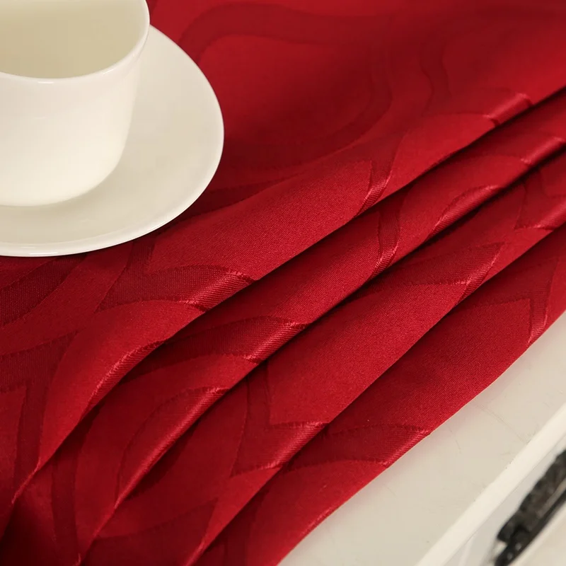 Высококачественная Панама США Европа полиэстер красная втулка Cortina жаккардовая занавеска