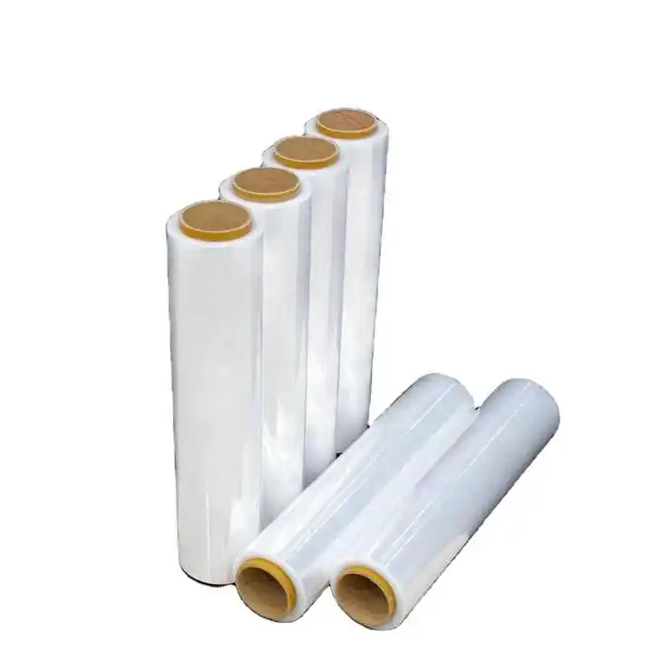 Low price stretch film 500mm width 20mic 1.6kg rolls for pallet wrapping