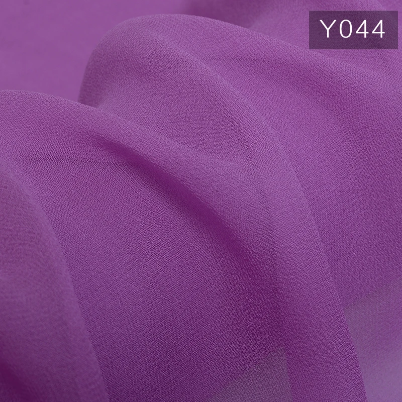 purple Gazar France Mosque Sari silkworm Textiles 120 Color 100% Pure Silk georgette chiffon Fabric for Lady Clothes