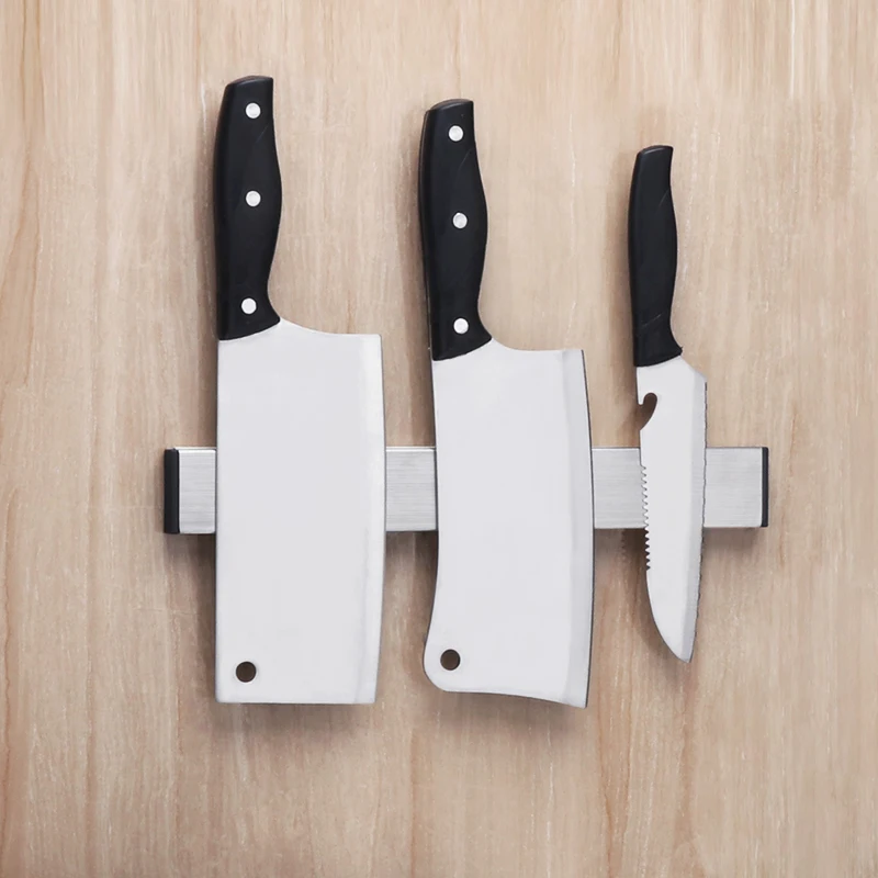 Hole-free magnetic knife holder wall-mounted magnet storage kitchen rack magnetic knife holder