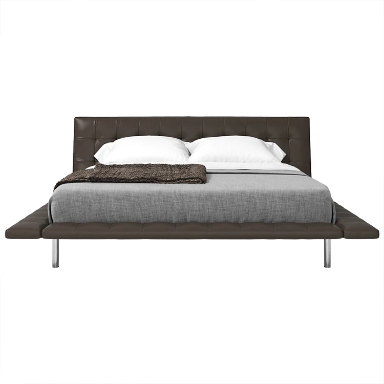 modern wholesale beds china room sets black color tufted genuine leather bed king size