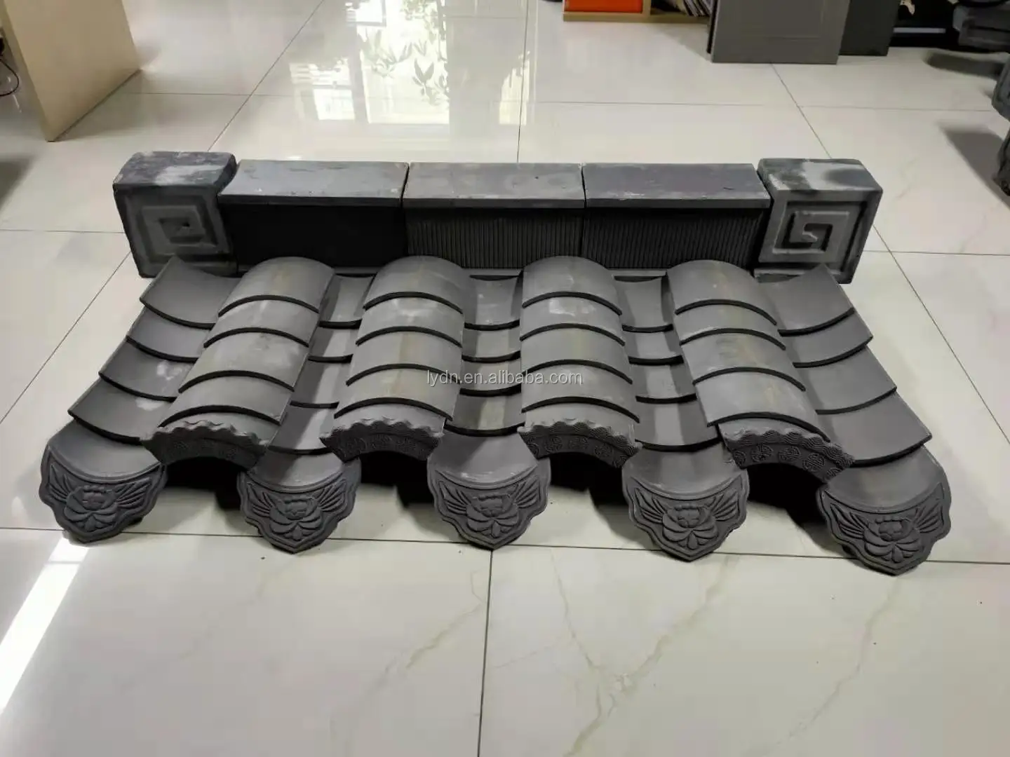 Traditional Chinese clay roof tiles wall decoration natural material flat tiles