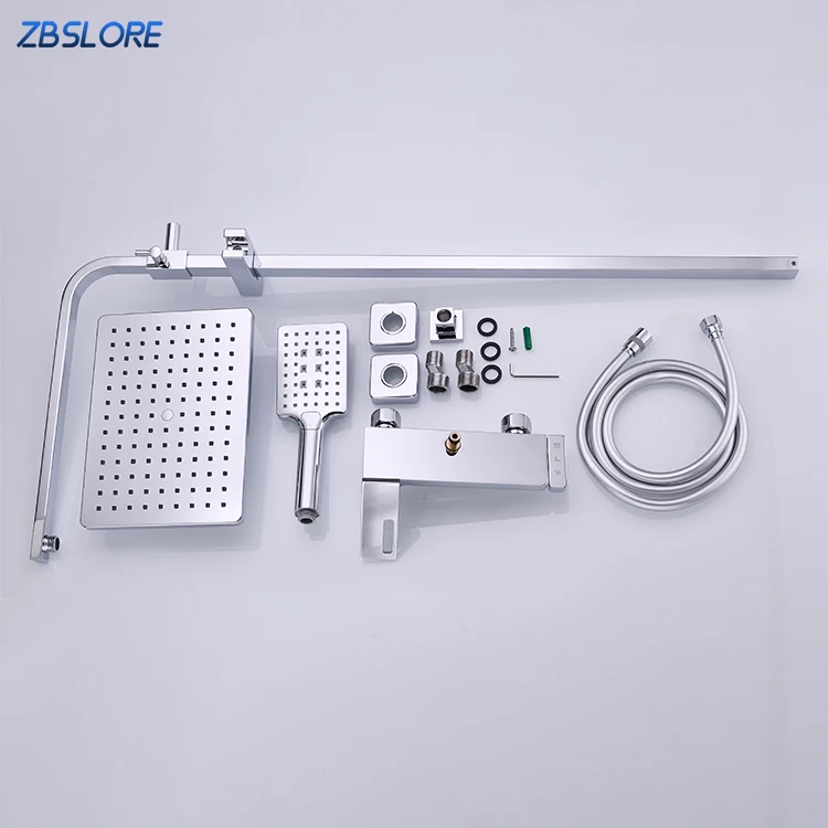 Fashion Bath Shower Mixer Hot Cold Bathroom 3-function Shower Faucet Set With Rainfall Shower Head