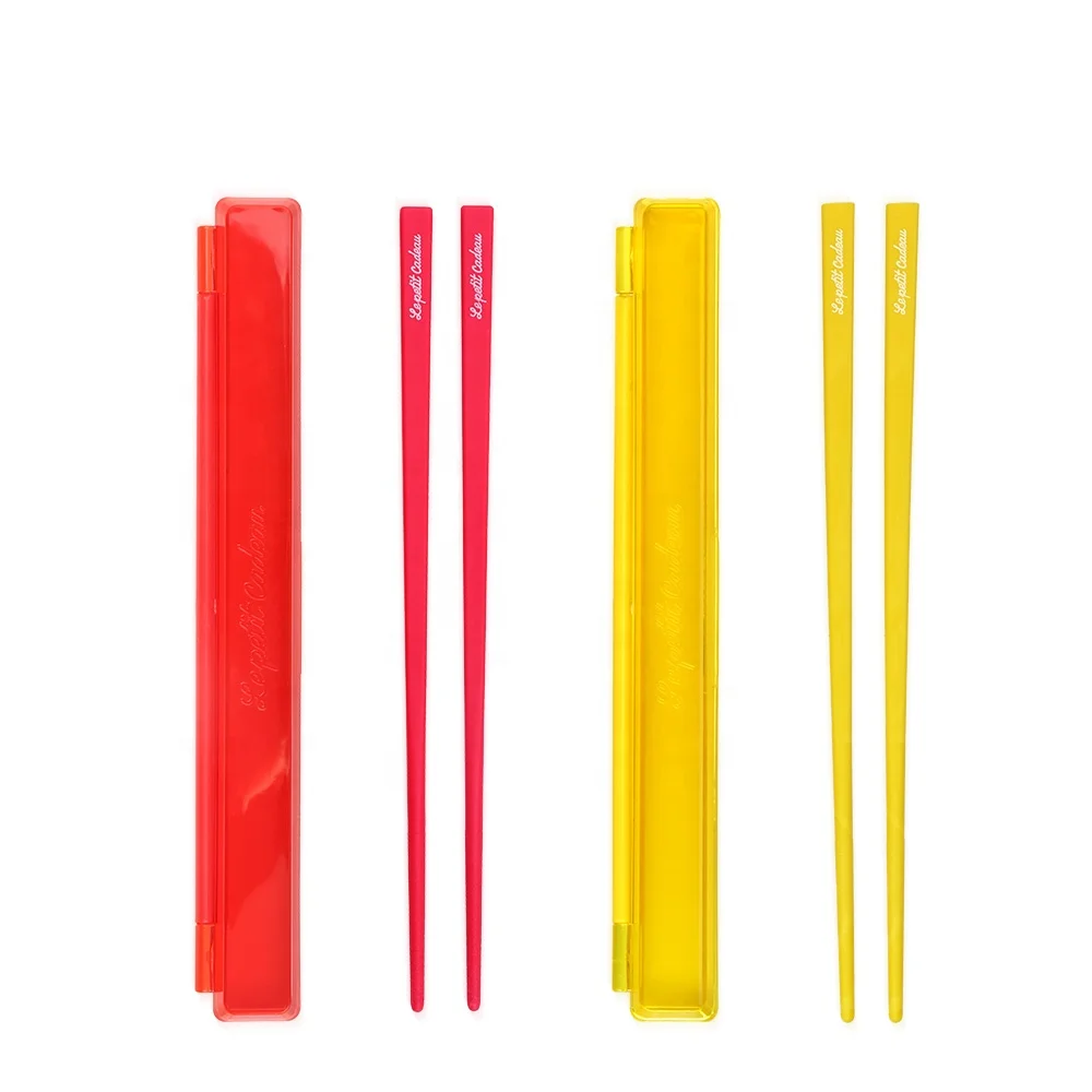 Wholesale color plastic chopsticks with storage boxes