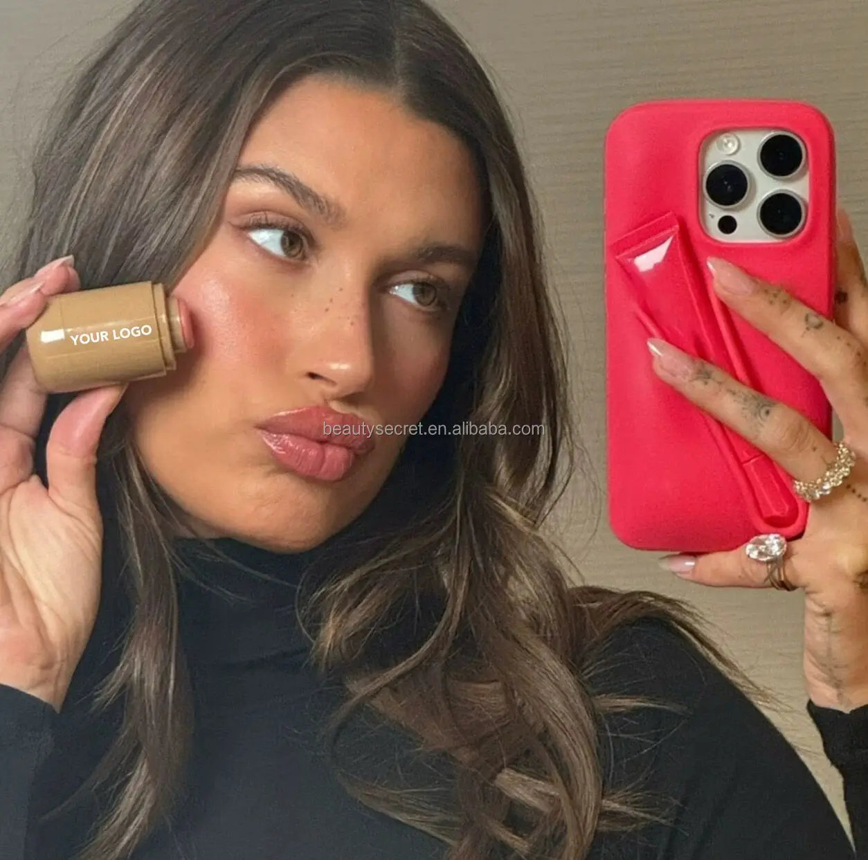 Private Label Product Blush Cheeks And Lips Pink Blush Lipstick Makeup Stick Blush Cream