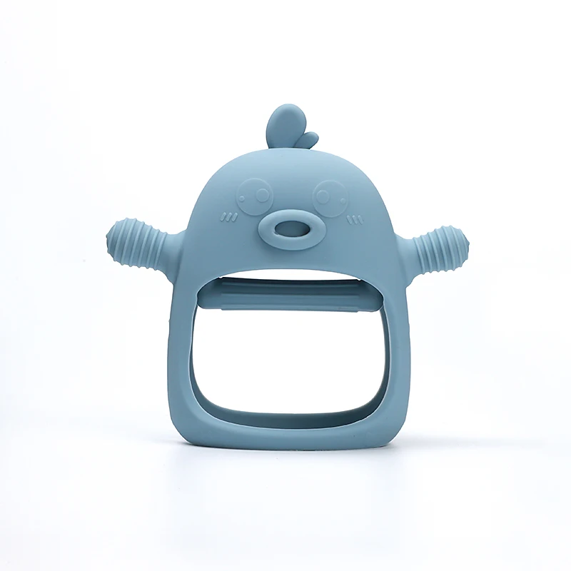 100% Food Silicone Cartoon Animal Design Baby Hand Teether Soft Teething Mitt Toys Baby Wrapped Wrist Teething Toy