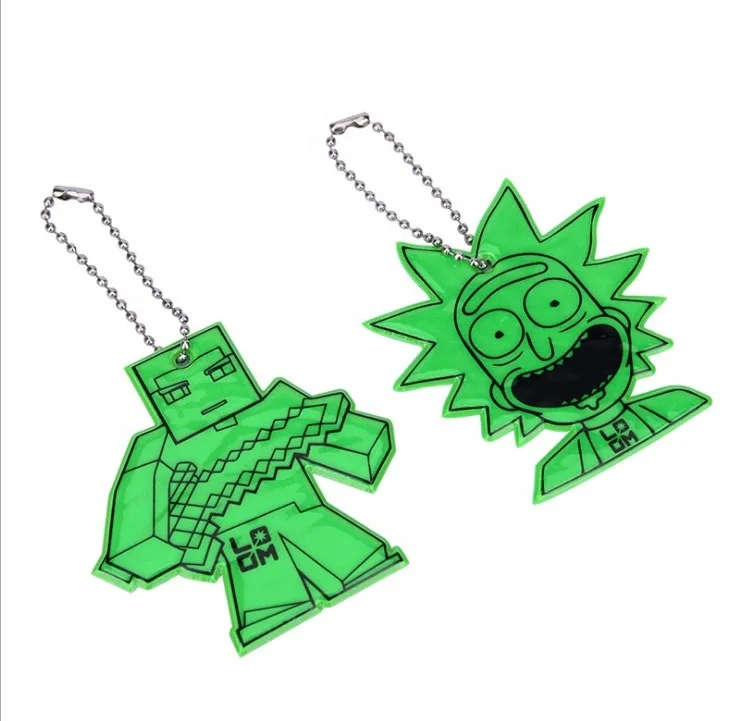 Halloween Decoration Ghost Shaped Reflective Soft Keychain