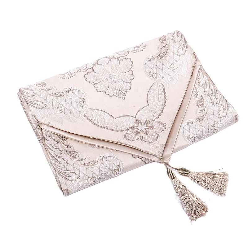 Luxury high precious jacquard table runner floral decorative dinning/wedding table runner