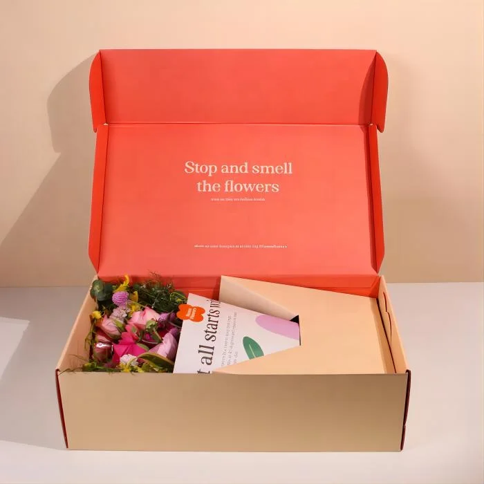 Wholesale Custom Logo Cheaper Roses Flower Large Shipping Mailer Box Flower Corrugated Cardboard Packaging Box