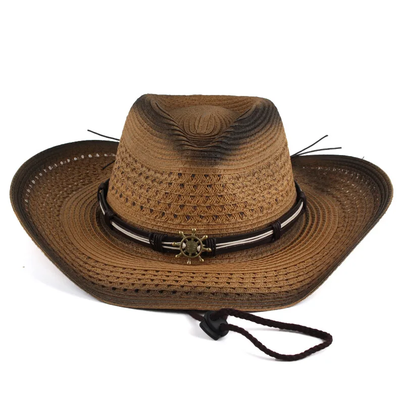 Western Straw Hat Paper Straw Cowboy Hat British Style Jazz Hats