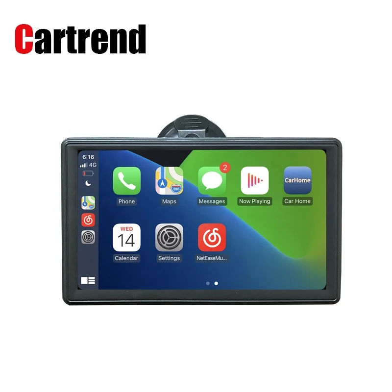 7-дюймовый портативный беспроводной Carplay сенсорный экран BT FM Аудио авто для коммерческих автомобилей Android Авто Универсальная автомобильная навигация экран