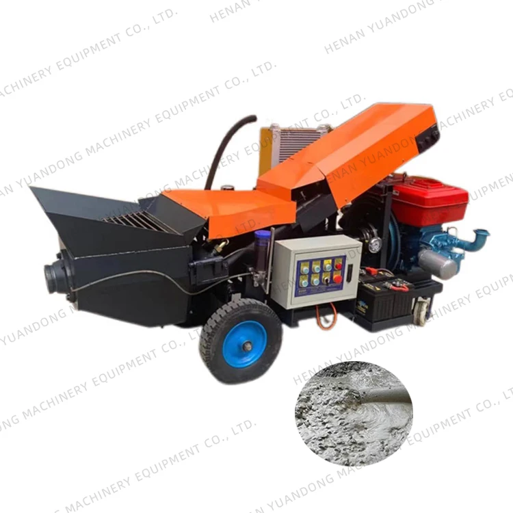 Diesel 8m3h Mini Hydraulic Secondary Structure Engine Machine Electric Small Inclined Concrete  Mortar Conveying Pump Plant