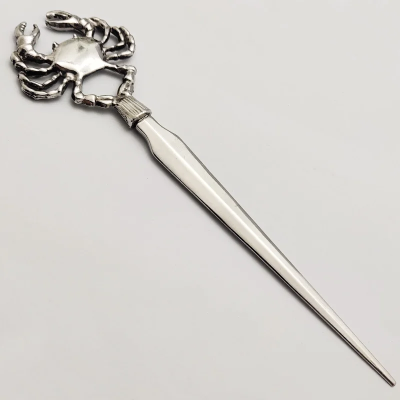 
Novelty silver metal coastal decorative crab letter opener 