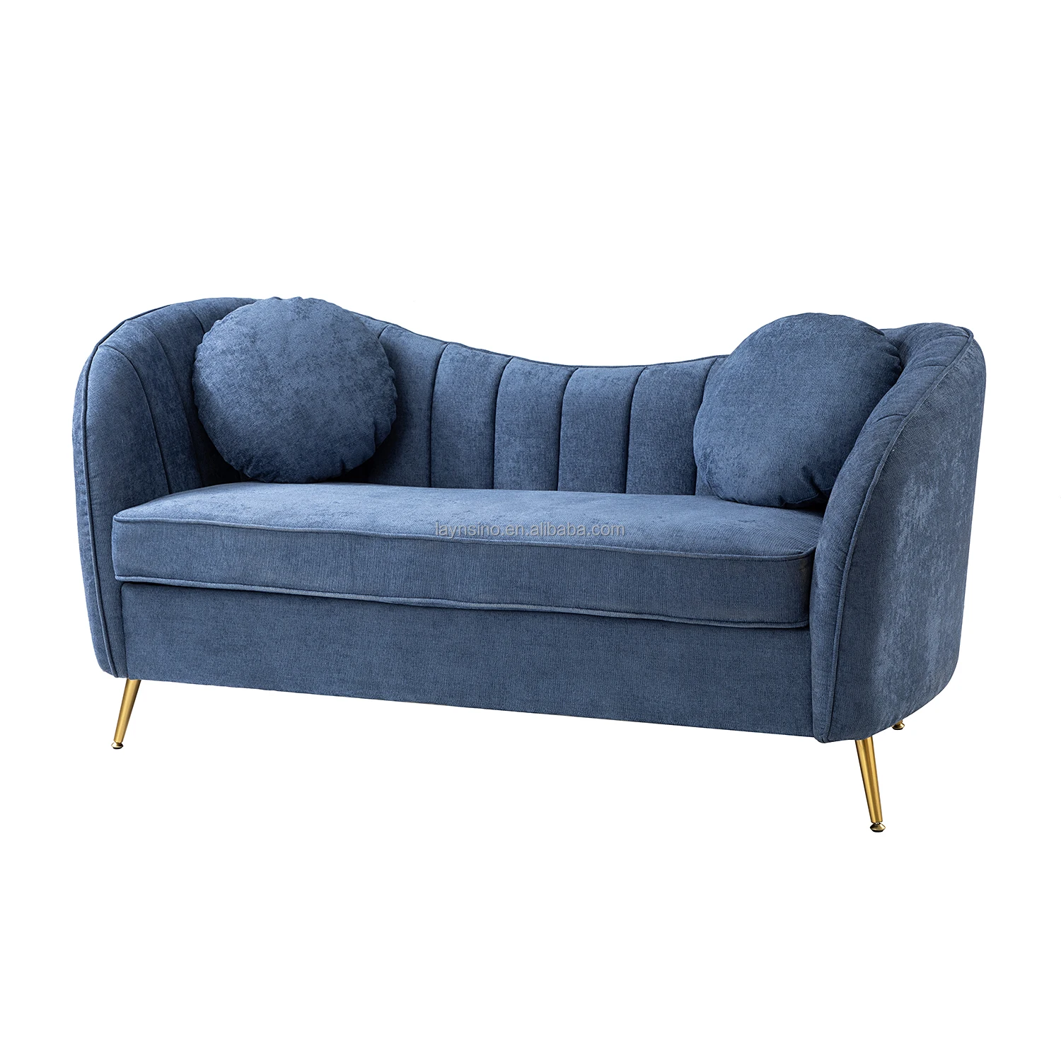 Luxury Home Furniture Navy Blue 3 Seater Sofa Tufted Fabric China Modern Cheap Couch Living Room Sofas