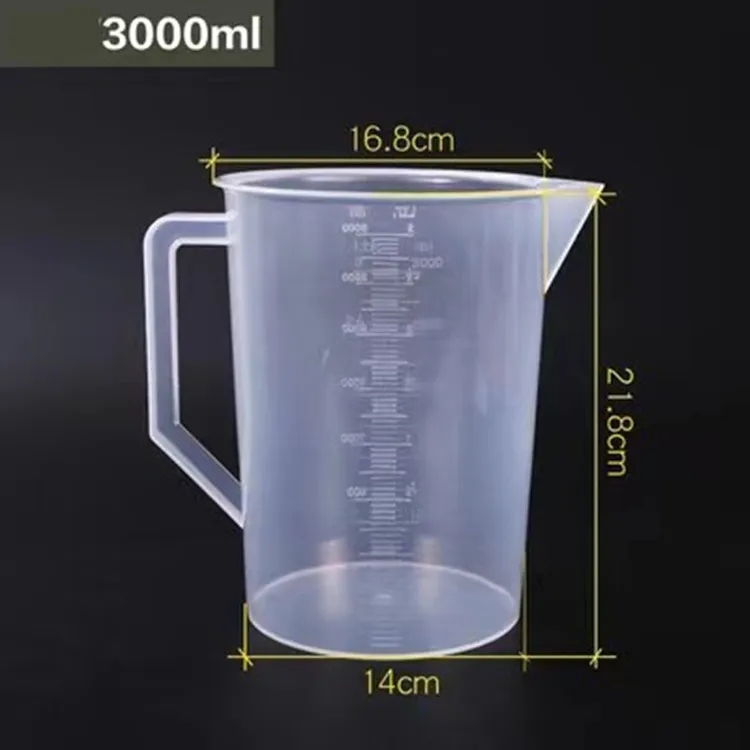 Lab Plastic Measuring Beaker Cup With Handle With Graduated