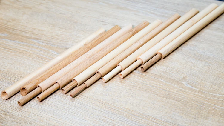 Оптовая продажа индивидуальные натуральные биоразлагаемые длинные Одноразовые Бамбуковые соломинки для