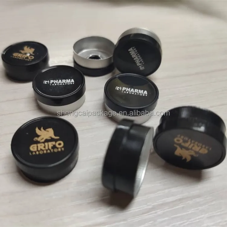 Custom printed logo 20mm vial cap custom 10ml vial aluminum cap with colored logo