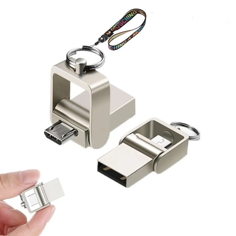 USB флеш-накопитель OTG Металлический Мини-накопитель 64 ГБ 32 16 8 Type