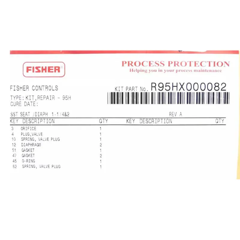 Aftermarket Fisher R95hx000082 Repair Kit Replacement Type Kit Repair 95 H