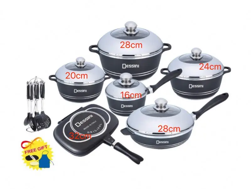 23pcs Big Cooking Pots Aluminum Sets Non Stick Pot Pan Aluminum Cookware Sets