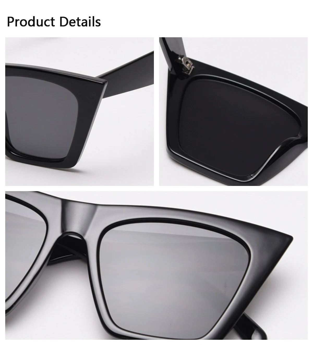 High Quality Hot Selling Travel Outdoor Custom  Instagram  Street Photos Vintage Concave Style Cat-eye Frames Eyewear Sunglasses
