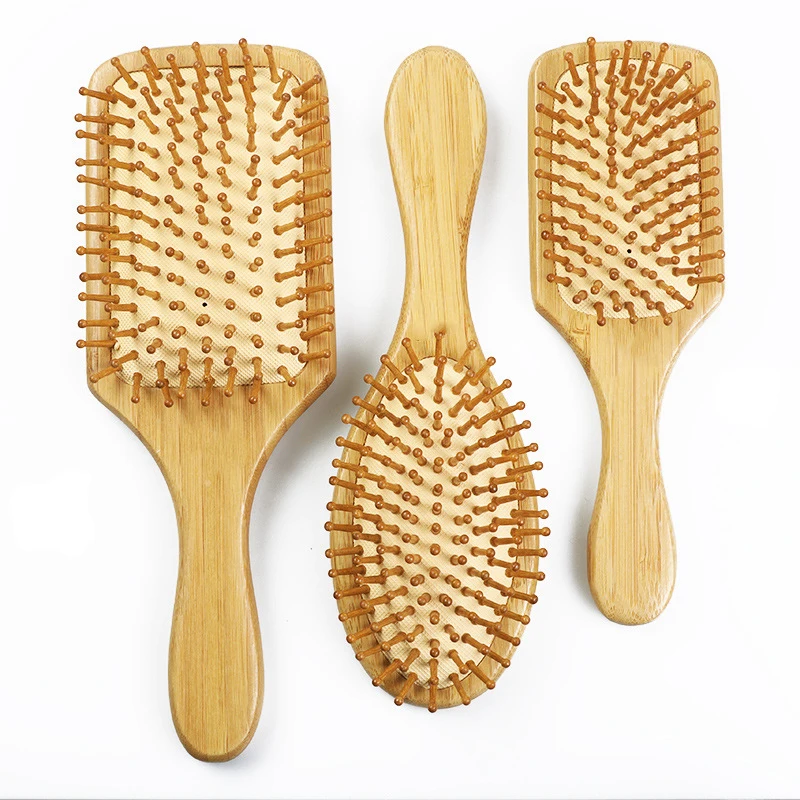 Eco Friendly Hair Brush Paddle Natural Bamboo Handle Massage Air Hair Brush Comb