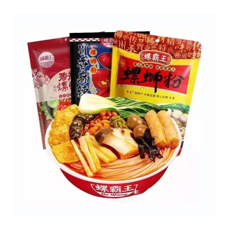 Оптовая продажа продуктов Luobawang улитка порошок томатный вкус 306 г Guangxi винтовой горячий и кислый мгновенная лапша рисовая 1
