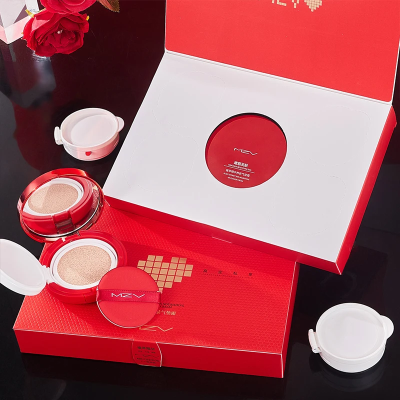 Wholesale OEM Gift Plant Extract Essence Air Cushion BB Cream Skin-Friendly Care Hydrating Foundation Compact Set Makeup