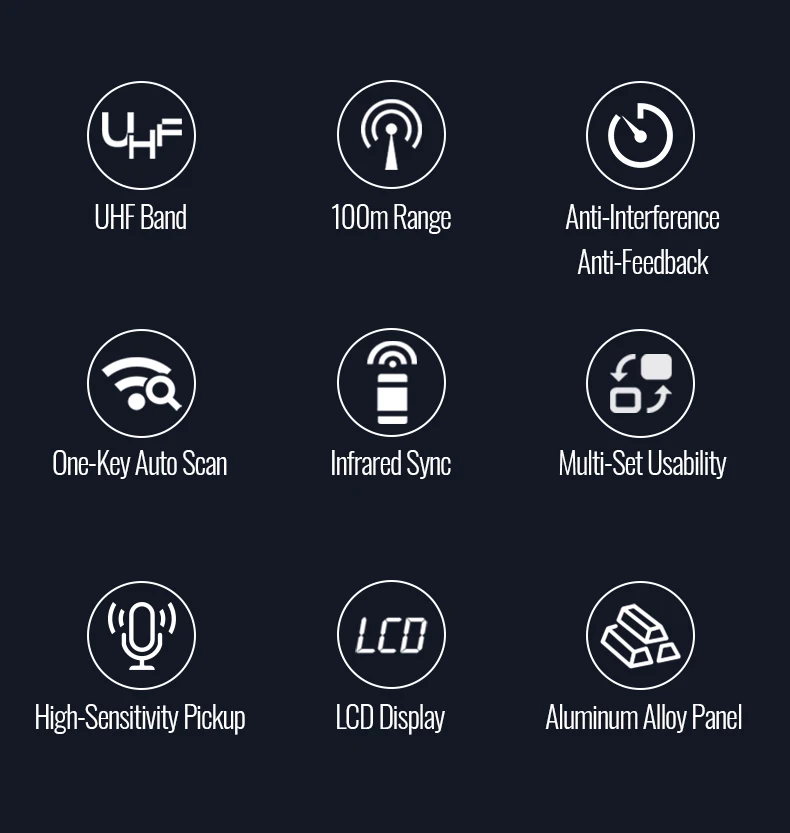 Takstar UC-4R Wholesale High Quality Long Distance 100M UHF 4 Channel Wireless Microphone with Receiver for conference church