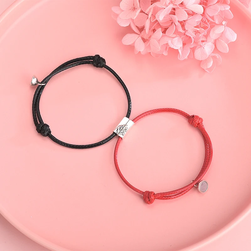 Long Distance Couples Bond Touch Bracelets 925 Sterling Silver Magnetic Bracelet Couple