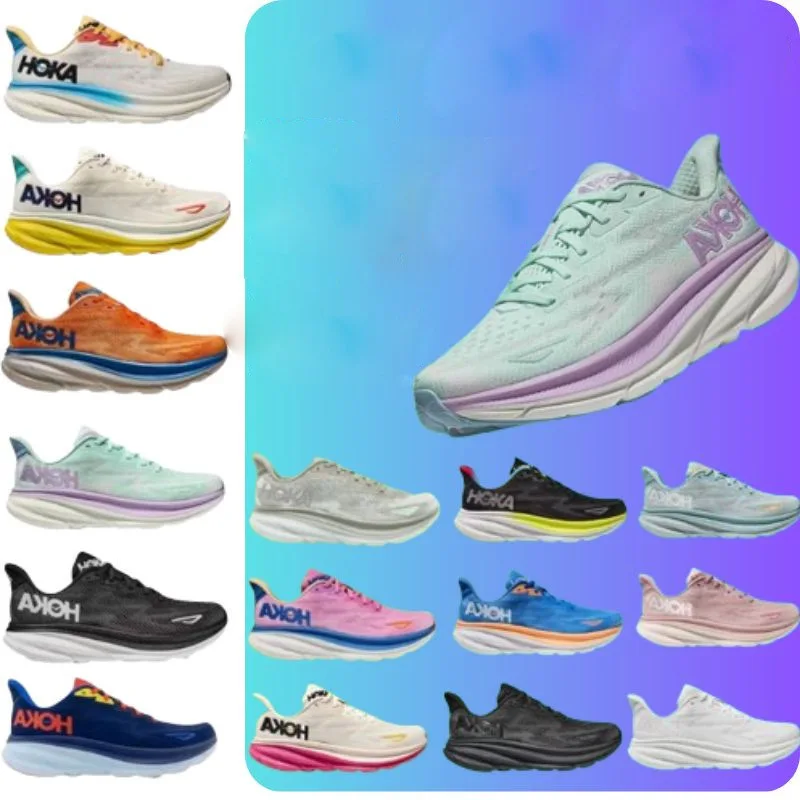 Wholesale Women HOKAs Sport Running Shoes Bondi 8 Breathable Anti Slip Cushioning Road Shoes Men Sport Shoes ONE Clifton 9