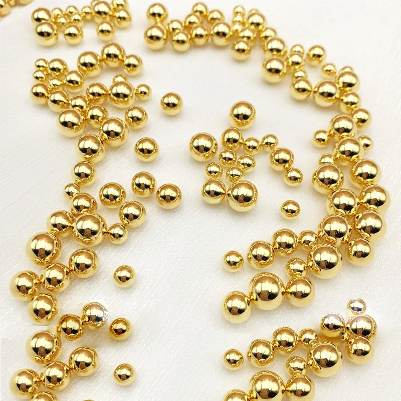 High Quality 1.5 Micron 14K 18k  KC Gold Filled Beads For Customize Permanent Jewelry Making  4mm Through Hole Gold Filled Beads