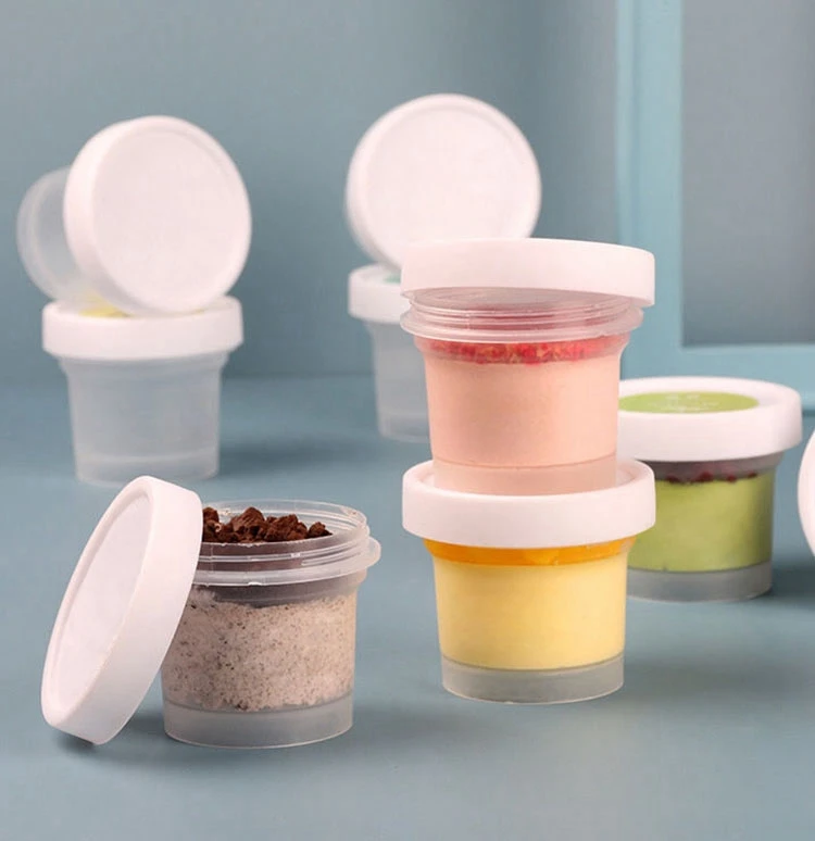 Customizable Plastic Ice Cream Dessert Cups With Lids,Disposable Food Grade PP Plastic Mousse Cake Container Pudding Cups