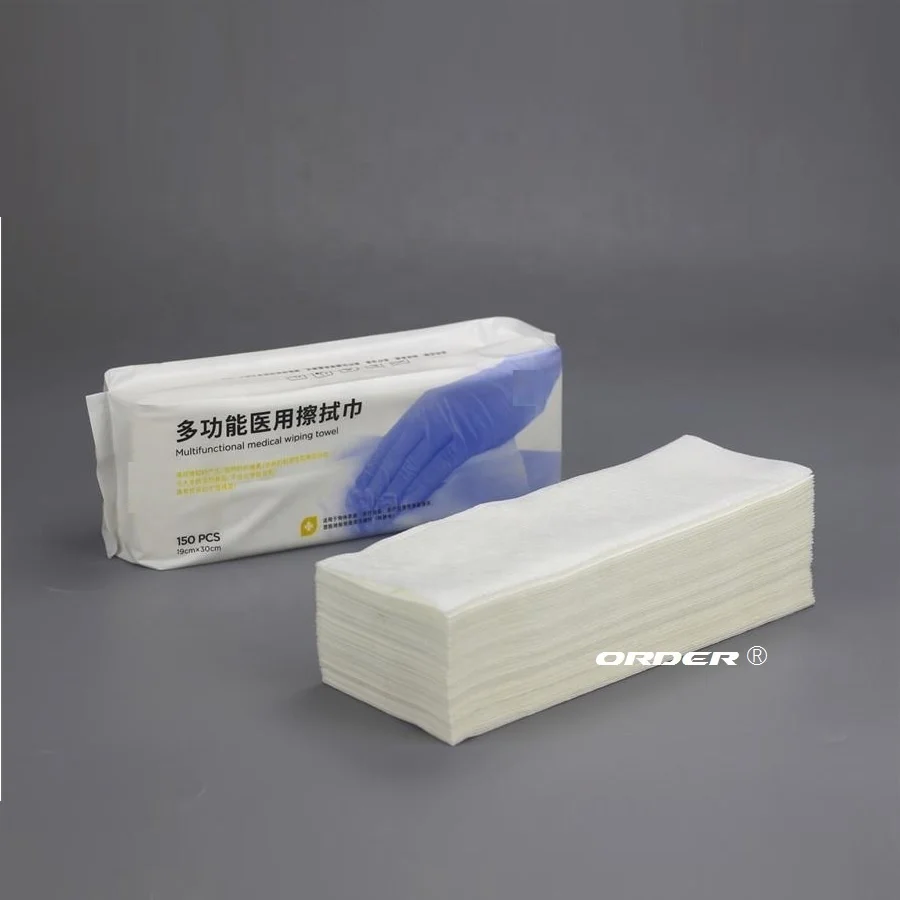 Hospital medical surgery patcent Spunlace non woven disposable dry hospital cleaning rags wipes