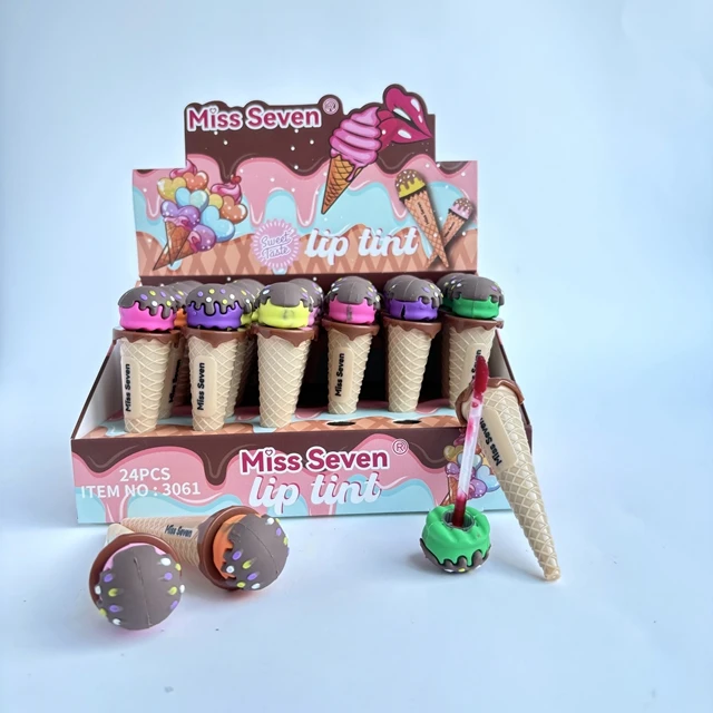 Мороженое оптовая продажа тюбики для губ глянцевый набор поставщик частная торговая марка Увлажняющий блеск основа макияжа детей