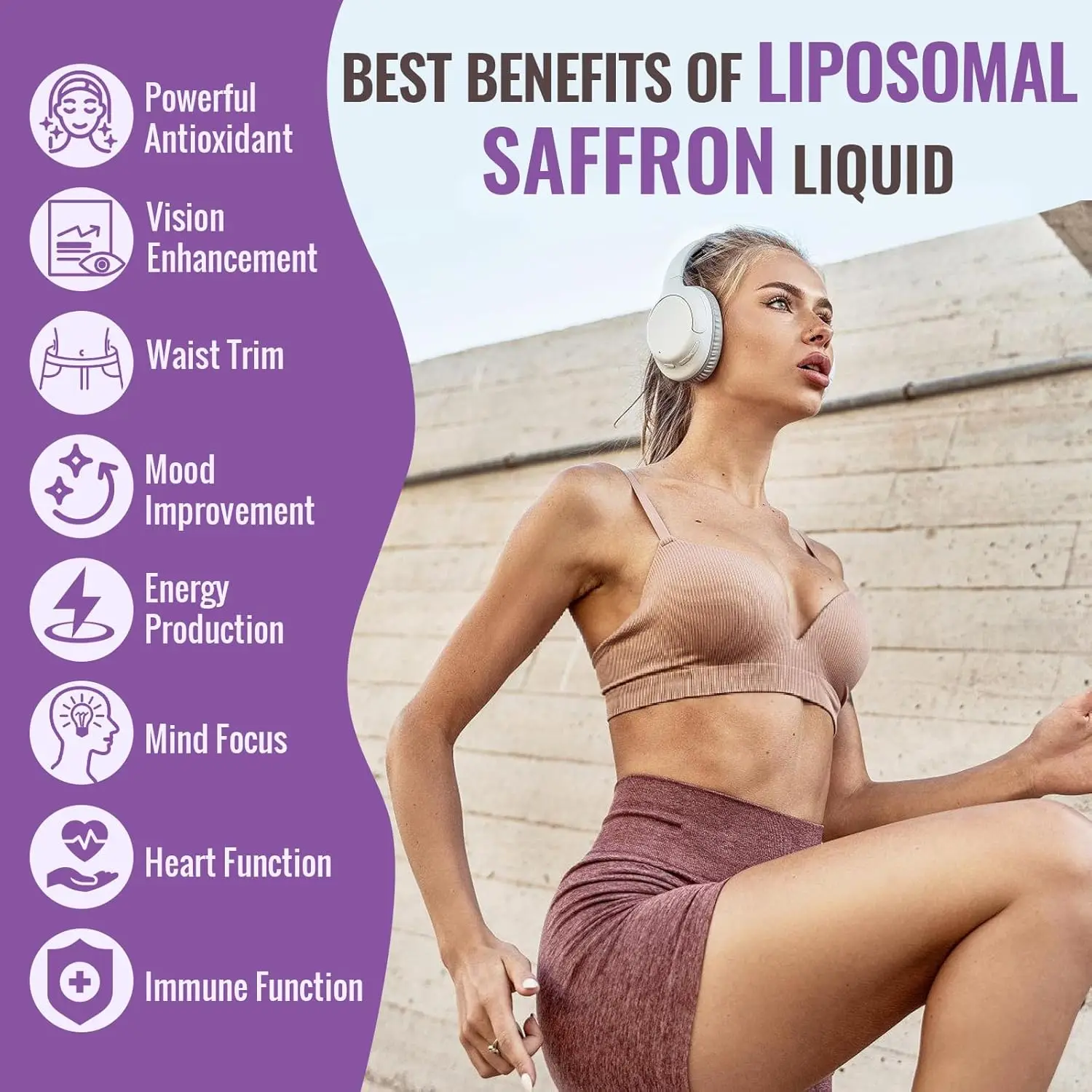 Private label 88.5 mg Saffron Extract Bioavailability Liposomal Drops Vitamin supplement Mood Energy Vision & Focus