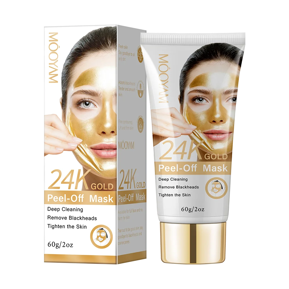 2024 Products Trend 24K Gold Face Peel Off Mask Deep Cleaning Dark Spots T Zone Nose Blackhead Remove Skin Care Peel Off Mask