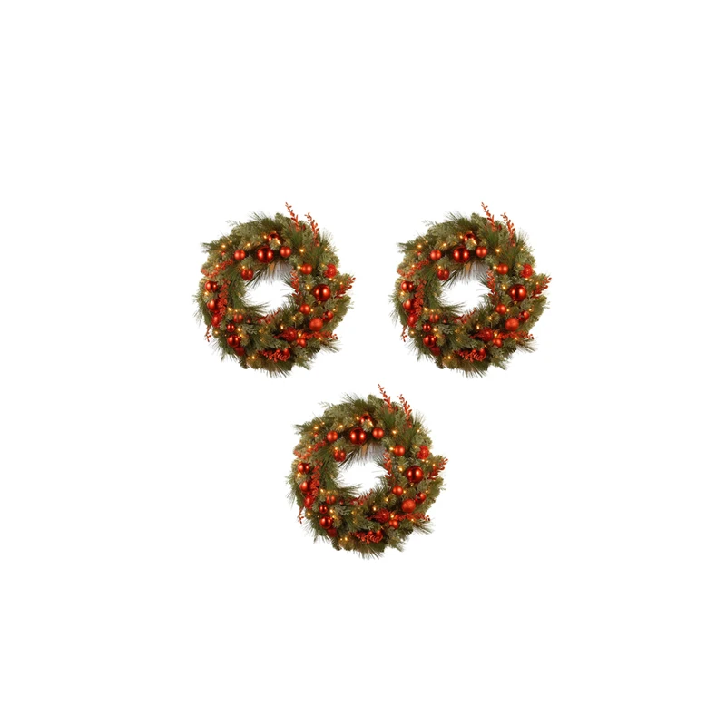New Christmas Wreaths with red berries decorations with Indoor for Holiday Thanksgiving Christmas party