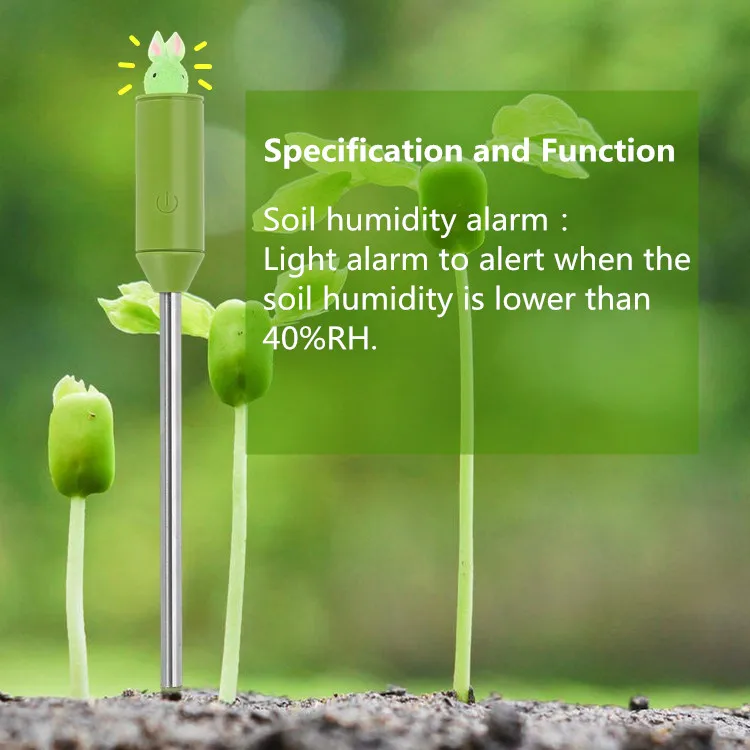 Single Probe Soil Moisture Meter With Light Alarm for Gardening Outdoor Plants Outdoor Soil Humidity Meter