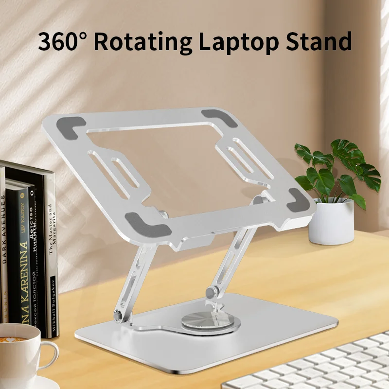 Customized 360 rotation folding laptop desktop holder aluminum alloy height adjustable laptop stand for tablet PC Macbook