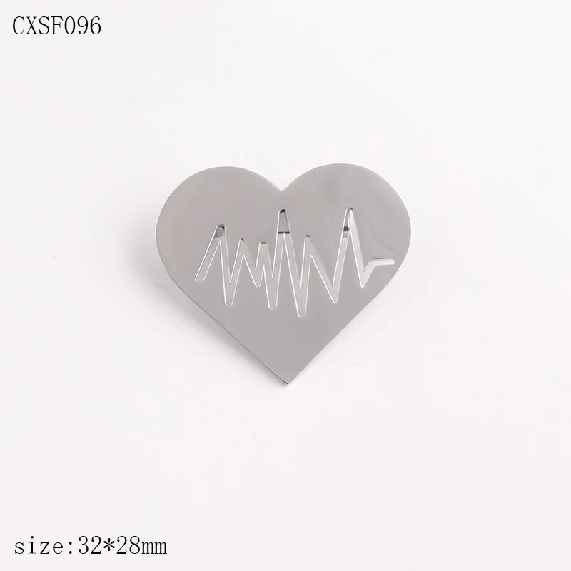 Dark Luxury New Design Stainless Steel Heart Brooches Women Fashion Brooches