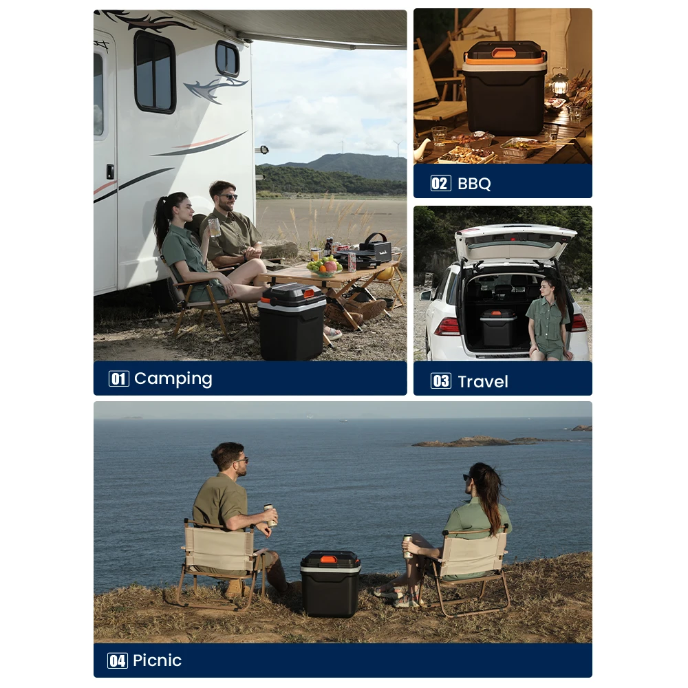 24 Liter Portable Cooler And Warmer Thermoelectric Car Fridges Semiconductor Suitable For Quiet Camping Trips In Motorhomes