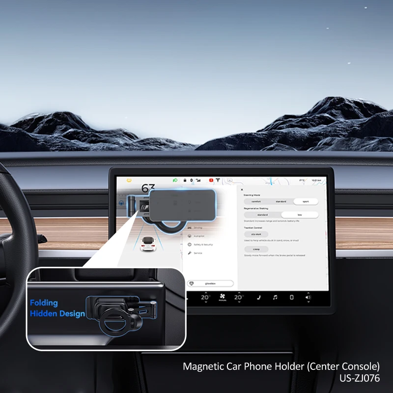 USAMS ZJ076 premium car phone holder Magnetic Car Phone Holder (Center Console) for iPhone and all phones fit