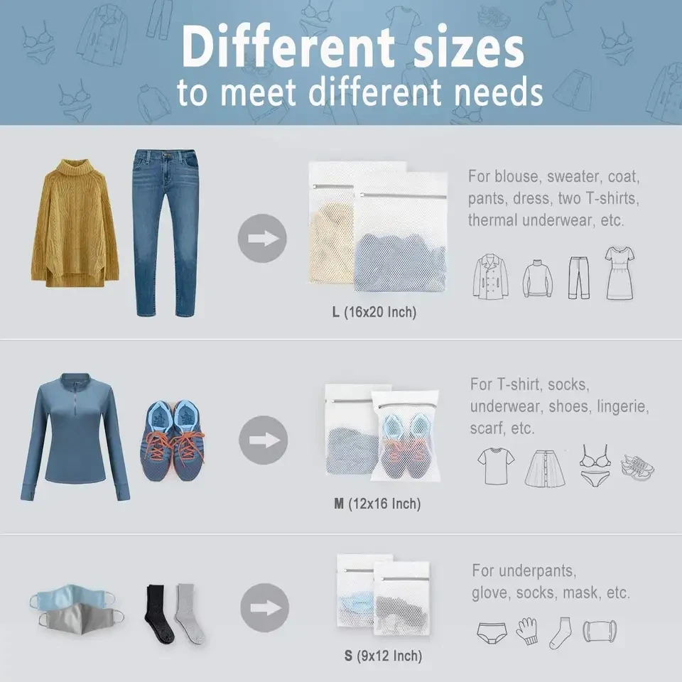 Custom Lingerie Bag With Logo For Washing Machine Wash Bag Mesh Laundry Bag