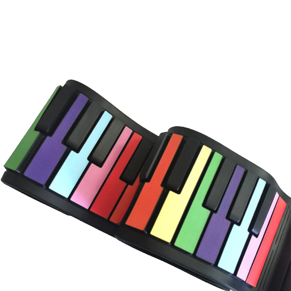Portable Educational Toy Music Instrument Children Roll up Flexible Digital Electronic Piano With USB 49 Keys Silicone Keyboard