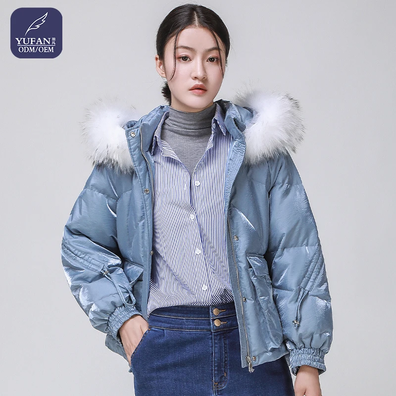 Yufan Winter New Arrival Down Crop Women Puffer Jacket New Design Women Fashion High Quality Coat Custom Proof Puffer Jacket