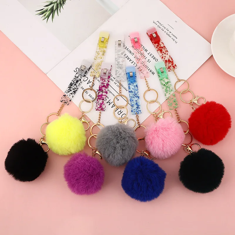 12pcs/set fashion self defense keychain set tools products self defense keychain for women Card Puller grabber for long nails