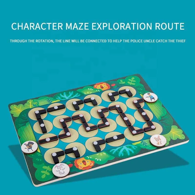 Wooden Math Block Children Adult Interactive Desktop Balance Ball Hand Crank Track Bead Maze Puzzle Educational game