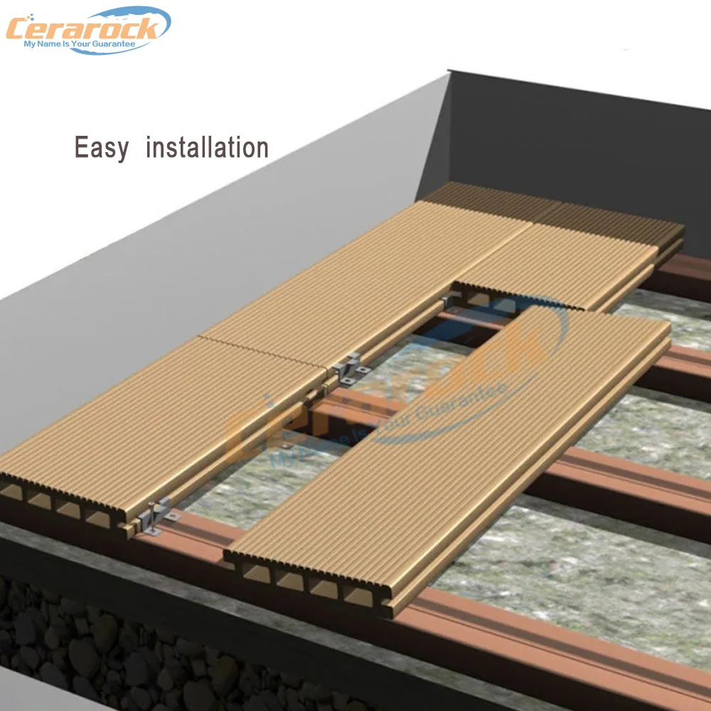 Cerarock residential and commercial waterproof anti-slip wood grain outdoor wpc composite floor